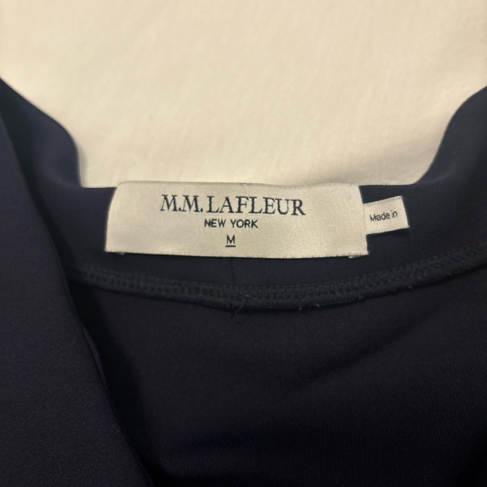 MM LAFLEUR Navy Blue Shawn Sweatshirt SZ M V-Neck Long Sleeve Light Scuba casual - Picture 4 of 15